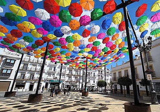The colouful umbrellas have returned to Torrox Pueblo