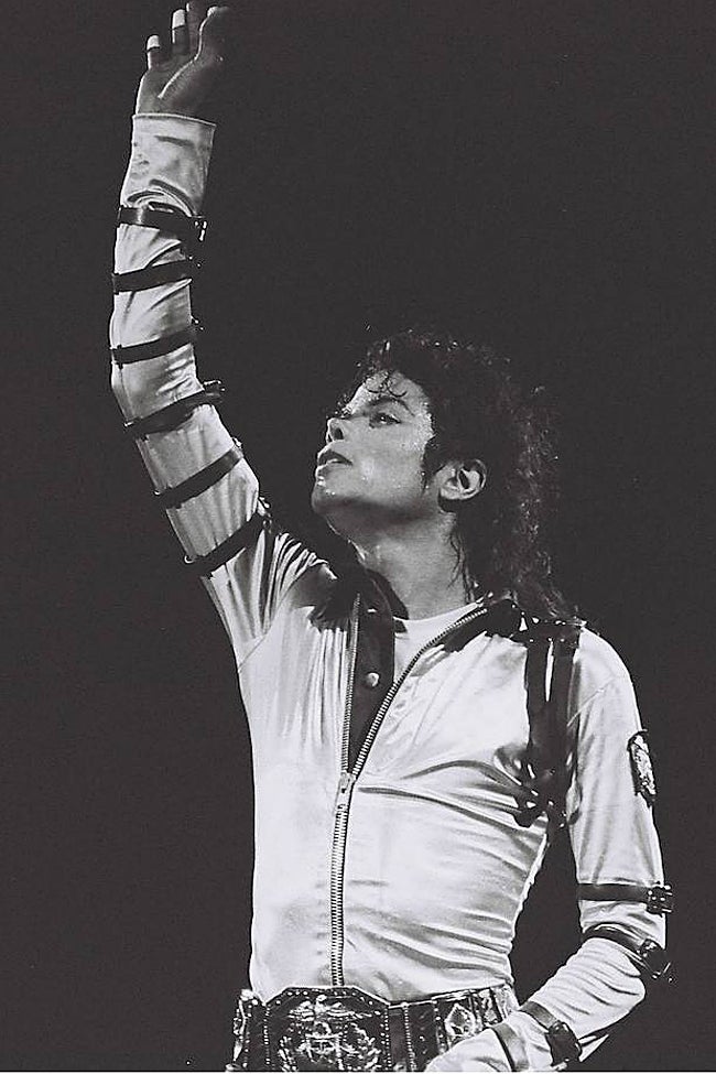 Michael Jackson, in typical pose.