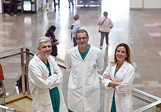 From left to right, Malaga doctors José Luis Guerrero, Alfredo Malo and Aída Raigón.