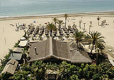 The Playa Padre beach club on the El Cable beach in Marbella.