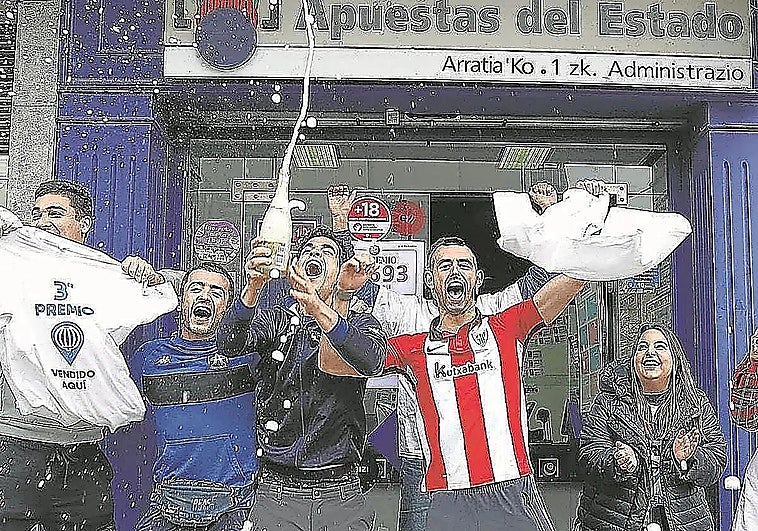 The rugby club's management bought 285 tickets for the third prize at the Igorre lottery office.