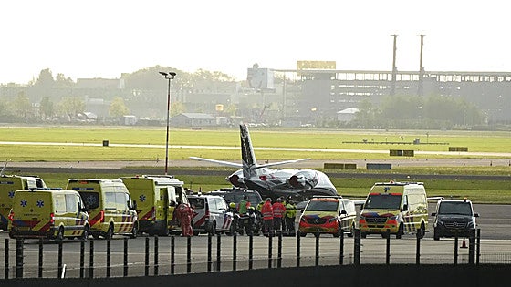 The medical plane at Gran Canaria Airport on Wednesday.