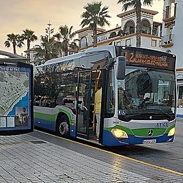 A local bus at Torre del Mar bus station