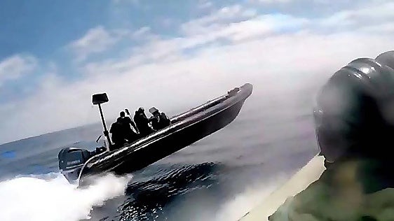 Spanish customs service boat sustains damage after high-speed chase with two narco-boats