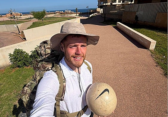 James Lewis in Rabat on day eight of his challenge.