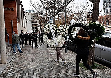 lower wreaths arriving at one of the memorial services in Spain.