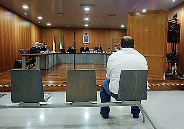 Father Fran, who will be the last to testify at the trial, sitting in the court in Malaga.