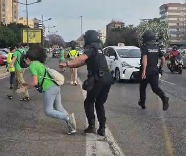 Moment the pensioner was pushed