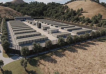 Recreation of the future energy storage plant in Álora (Malaga province).