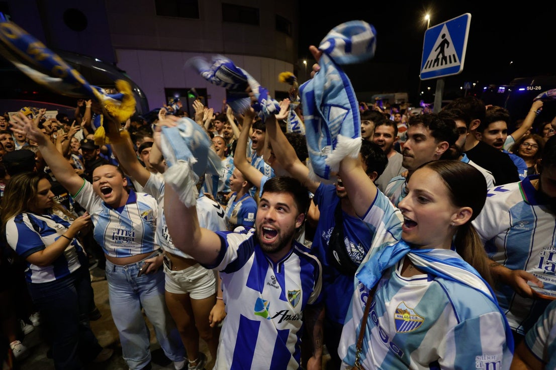 Malaga fans celebrate on promotion night