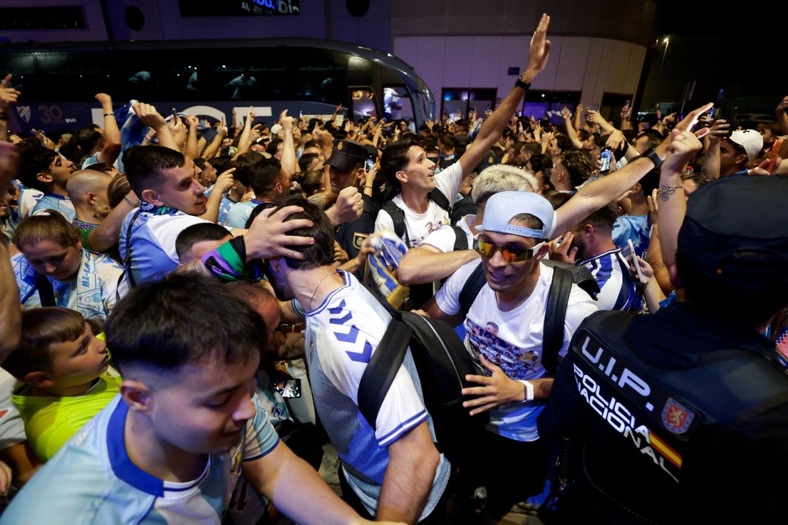 Malaga fans celebrate on promotion night