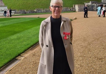 Sue Wilson with her MBE.
