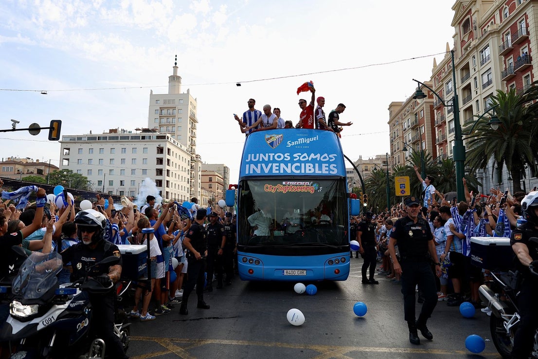 Malaga CF's promotion open-top tour - in pictures