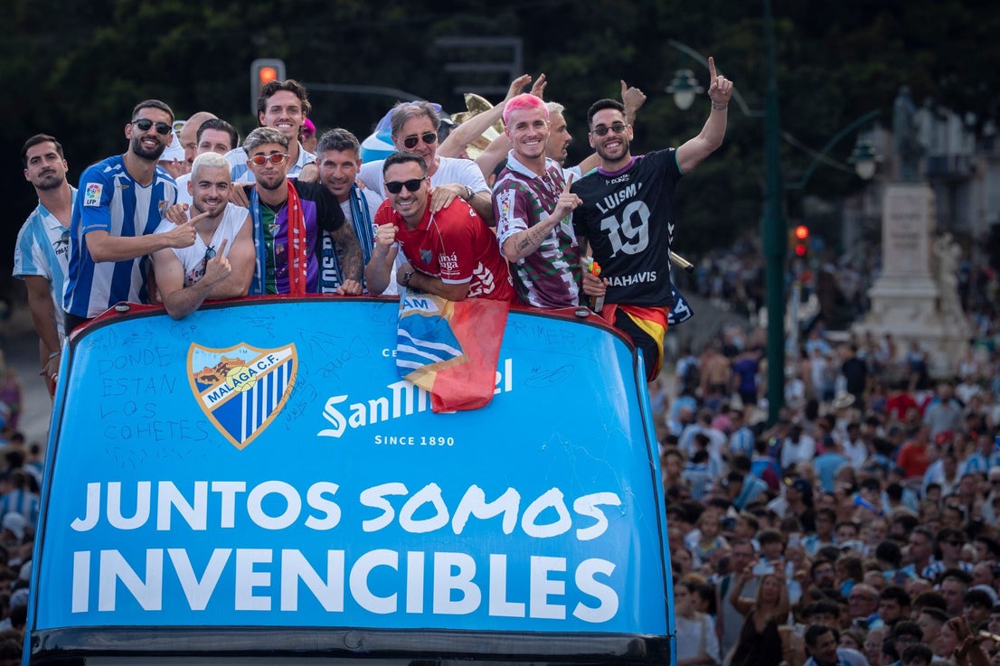 Malaga CF's promotion open-top tour - in pictures
