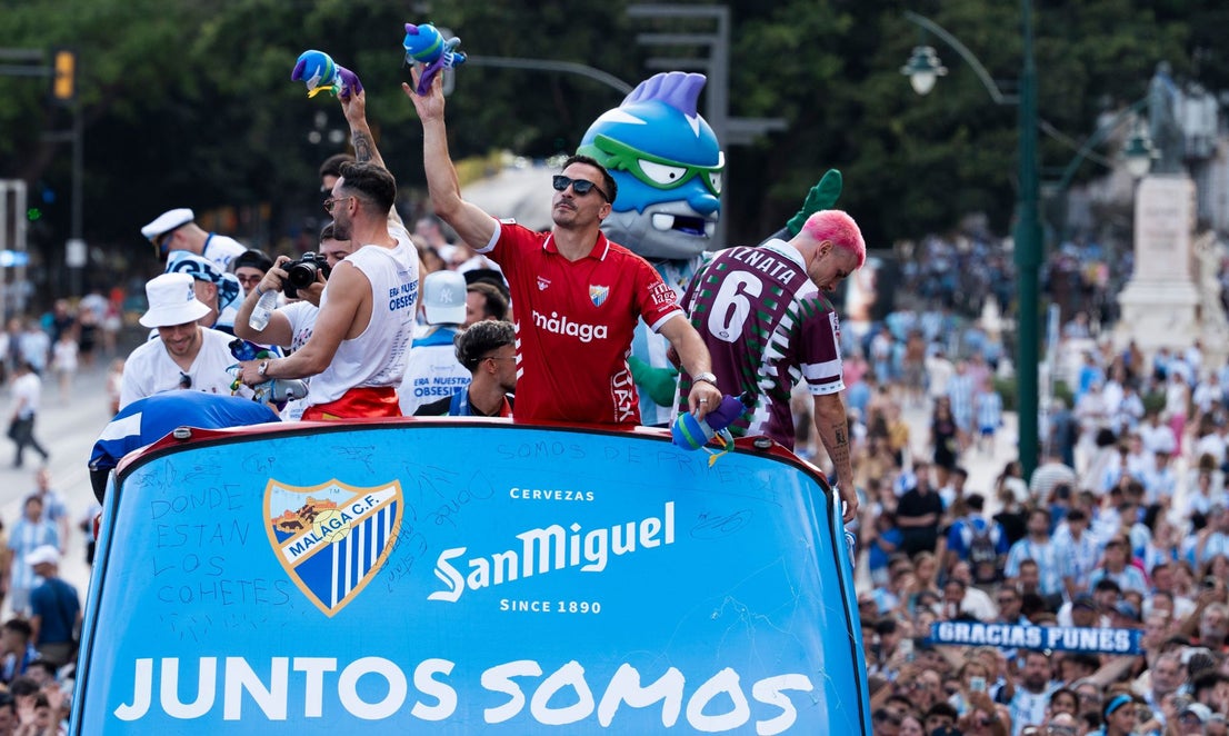 Malaga CF's promotion open-top tour - in pictures