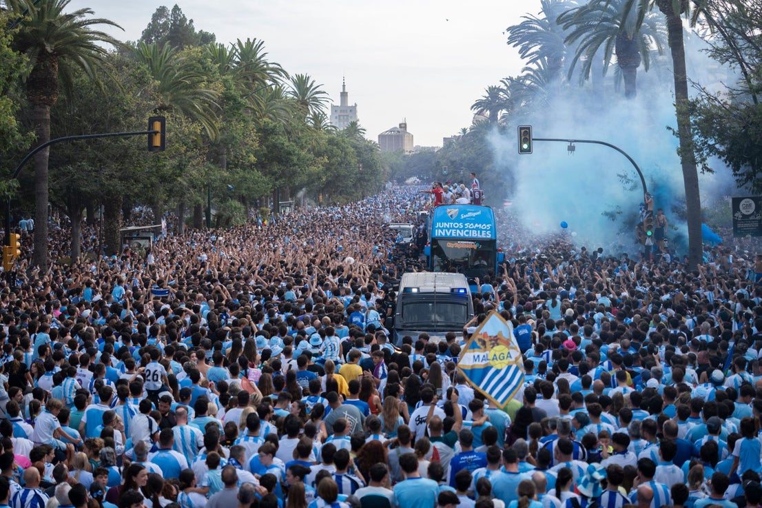 Malaga CF's promotion open-top tour - in pictures