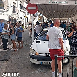Photo of the white Peugeot involved in the accident in Frigiliana.