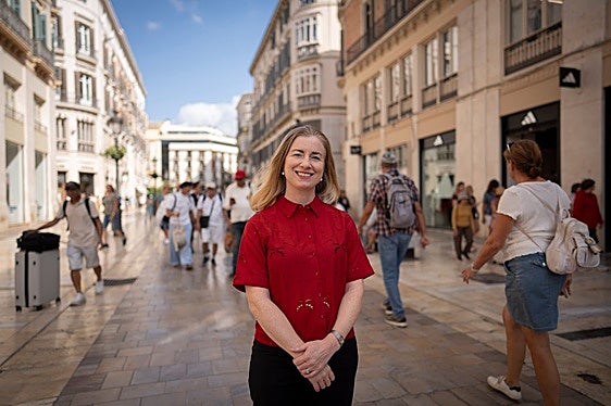 Irish consul general Marylee Wall, outside her offices on Malaga's most iconic street, Calle Marqués de Larios