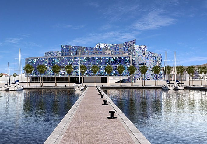 A model of the auditorium on the San Andrés esplanade.