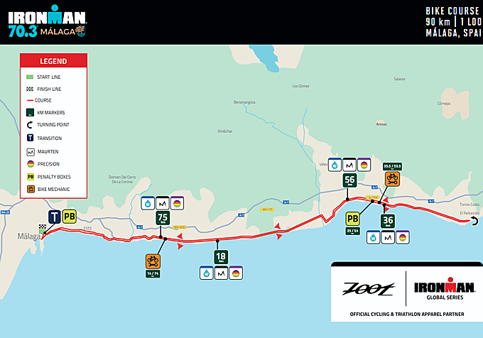 Map of the cycle race.