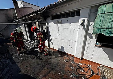 Firefighters at the scene of the incident.