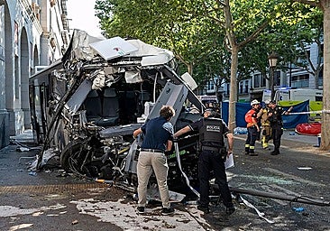 The condition of the bus following the crash.