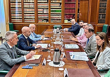 The meeting between business associations representatives and deputy government delegate Francisco Javier Salas in Malaga.