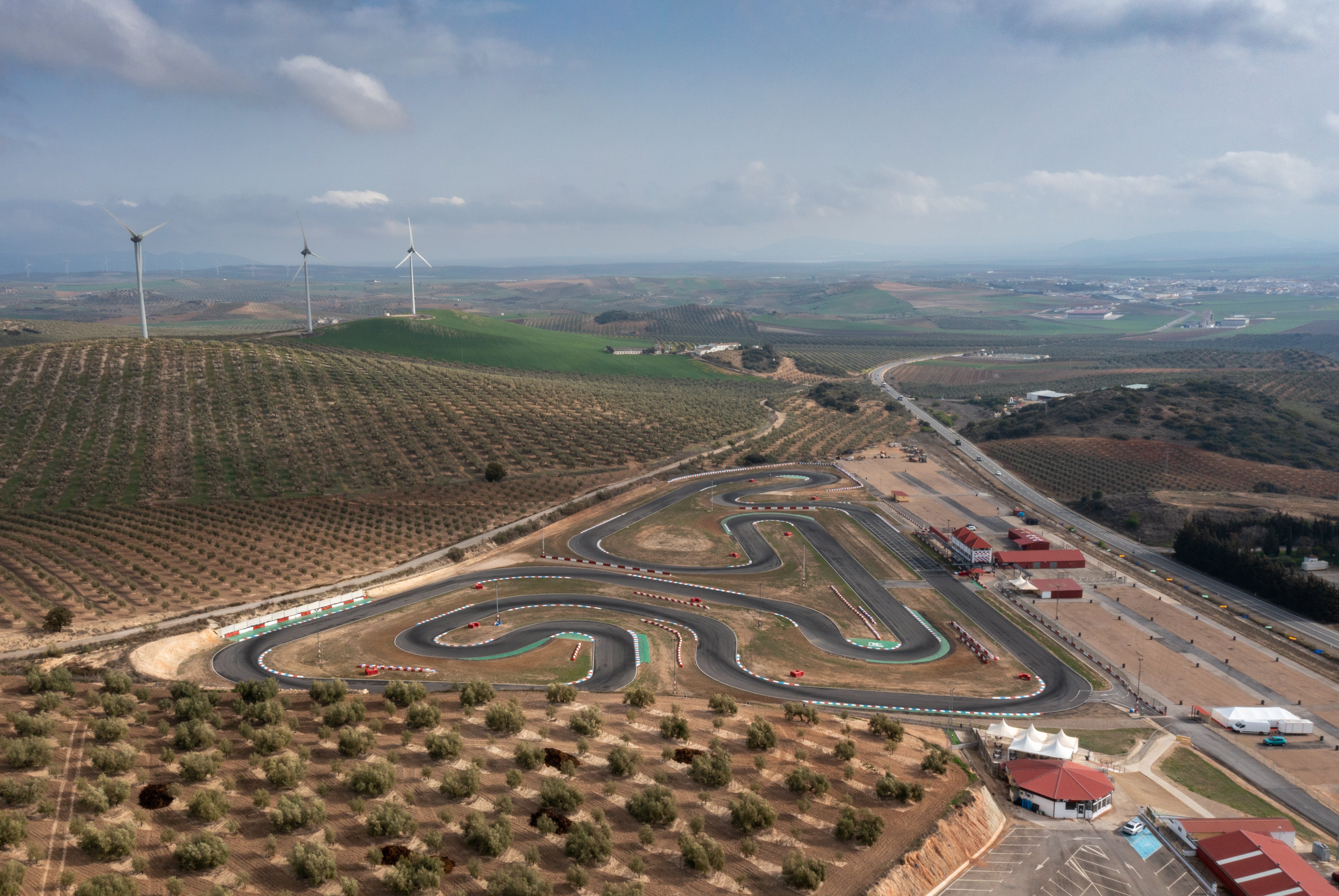 aerial view of the FIA World Championship go-kart track in Campillos
