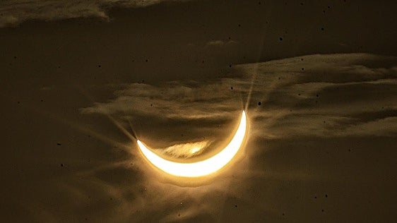 The eclipse, as seen from different viewing points in Malaga province