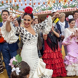 Dancing sevillanas is popular at the Andalusian fairs.