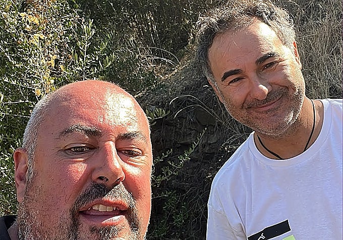 Valentín Fernández Camacho with a friend in Sayalonga