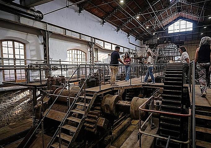 Inside the Nuestra Señora del Pilar sugar cane factory.
