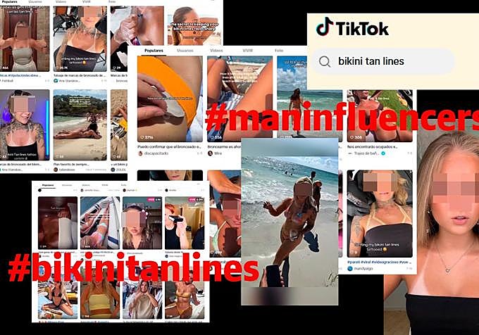 On social media, hashtags such as #bikinitanlines show a new fashion of making strap marks visible; meanwhile #maninfluencers film girls on the beaches without their consent.
