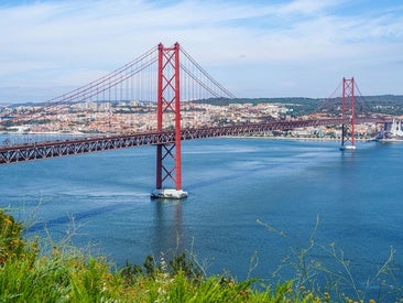 View of the Tagus River in Lisbon, Portugal.
