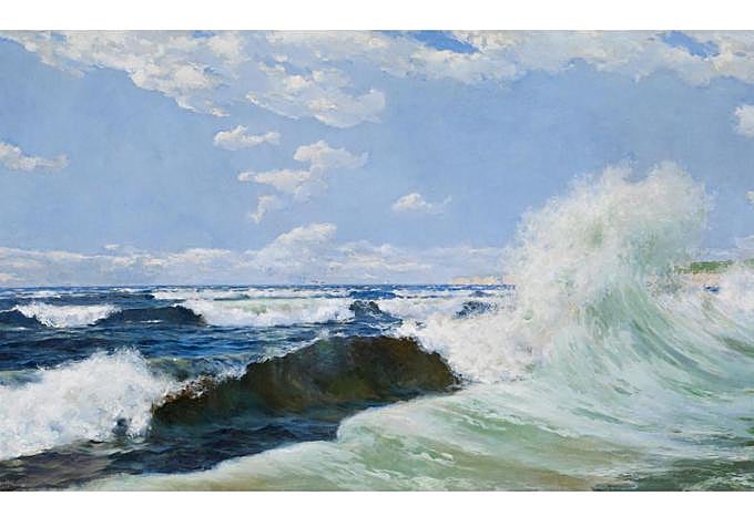 Puerto exterior y Abra de Bilbao con Punta Galea, Juan Martínez Abades. 1903