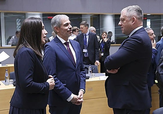 Fernando Sampedro, Secretary of State for the EU, in the centre of the photo, during Tuesday’s General Affairs Council.