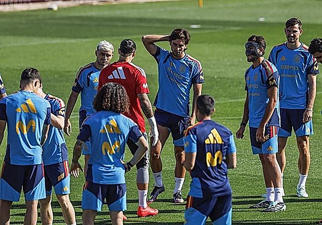 Spain players training this Friday.