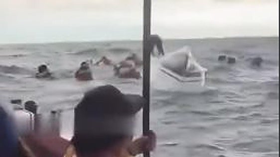 Holidaymakers rescued after boat overturns off the coast of Colombia