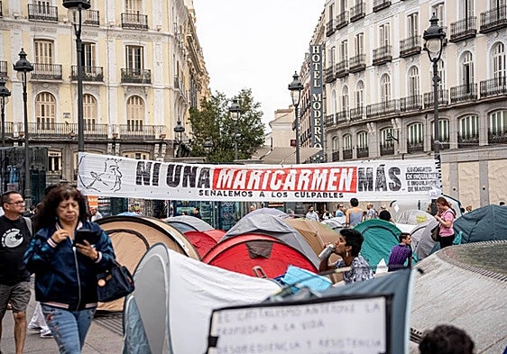 Protesters in Madrid’s Plaza del Sol.