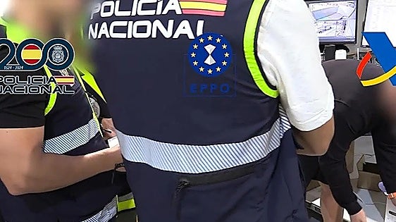 The Spanish National Police during the operation.