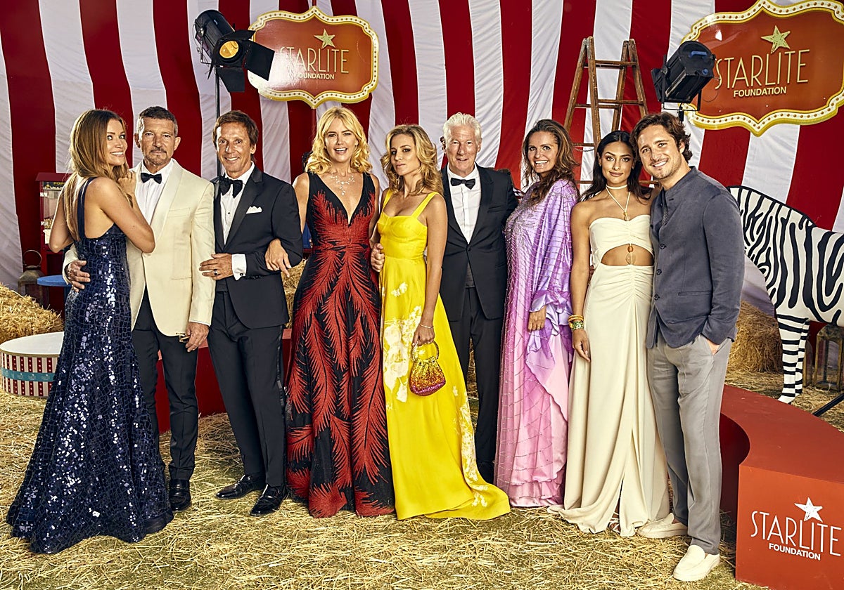 Nicole Kimpel, Antonio Banderas, Alejandro Gravier, Valeria Mazza, Alejandra Gere, Richard Gere, Sandra Garcia-Sanjuan, Renata Notni and Diego Boneta at a previous gala.