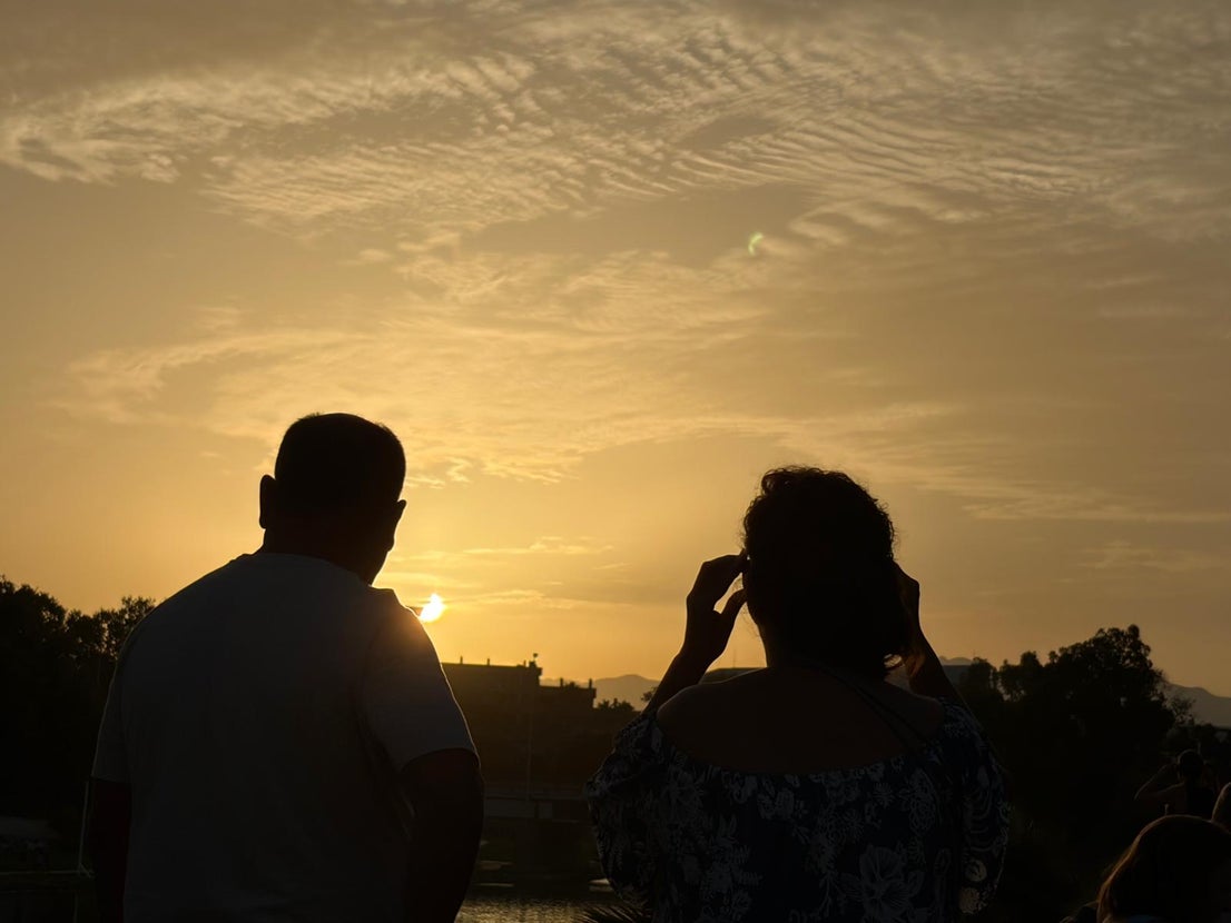 The eclipse, as seen from different viewing points in Malaga province