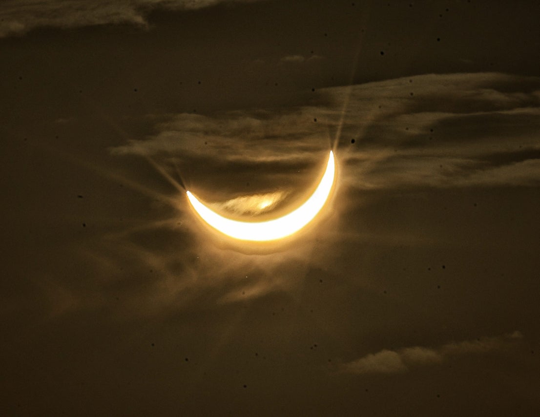 The eclipse, as seen from different viewing points in Malaga province