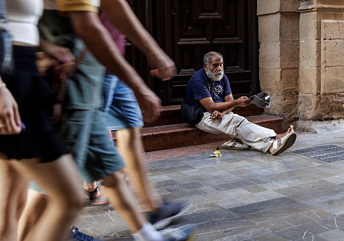 Juan Manuel, waiting for a wound on his foot to heal.