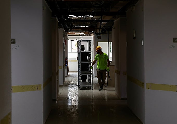 Workers at the Pascual hospital.