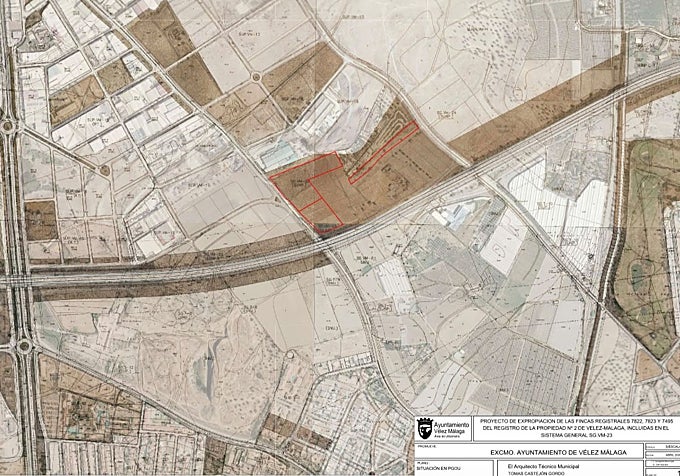Map showing the sites earmarked for the construction of the future Axarquía desalination plant.
