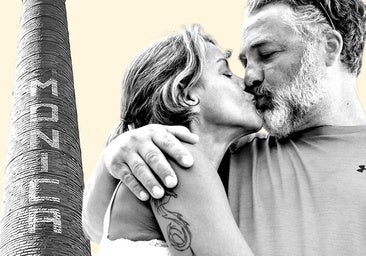 A love story etched on a chimney on a Malaga beach