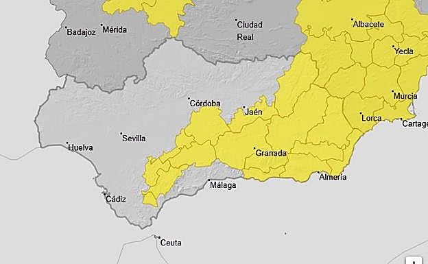 AEMET warnings for rain and storms this Saturday.