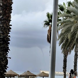 The waterspout spotted off the La Malagueta beach in Malaga.