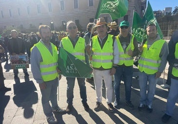 Farmers from Malaga province during Wednesday's protest in Madrid.
